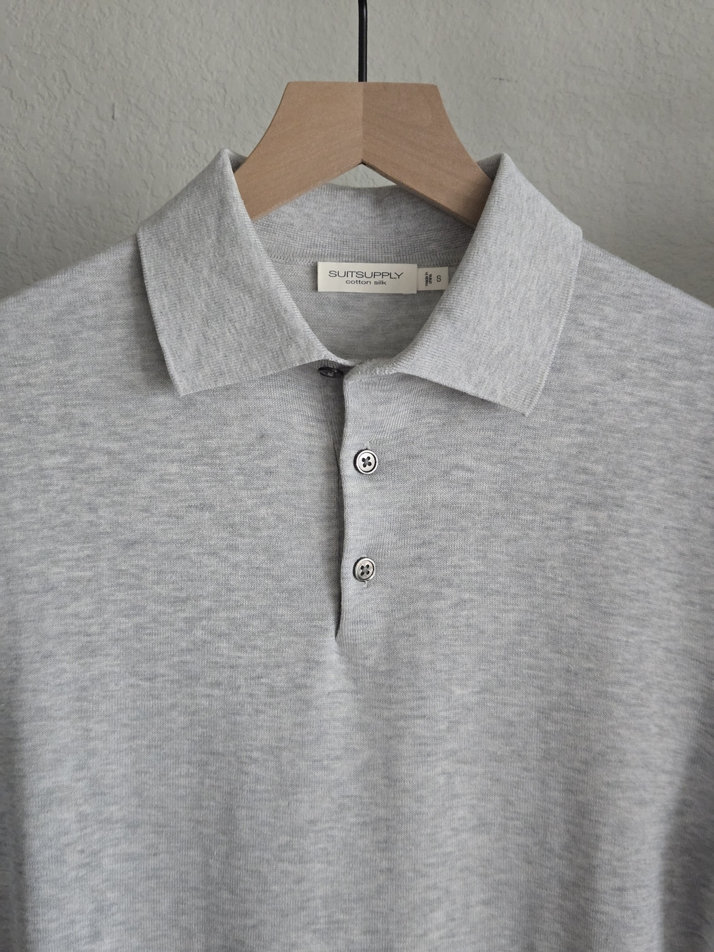 Suitsupply Light Gray Knit Polo